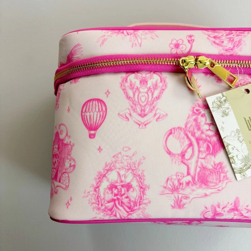 WICKED X Katie Kime Makeup Cosmetic Train Bag NWT HTF Pink Toile Glinda OZ - Picture 7 of 15